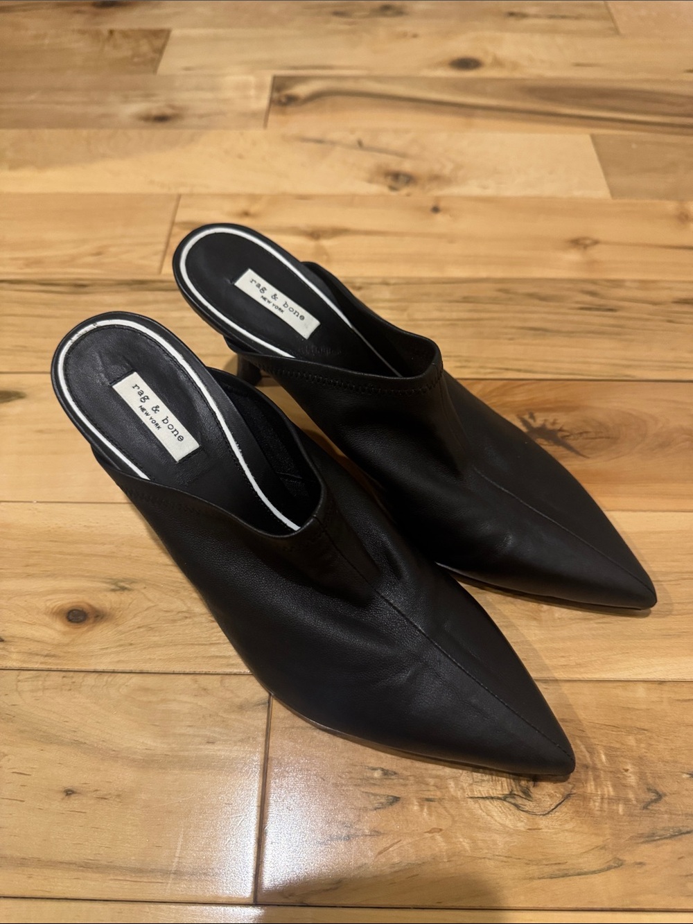 Rag & Bone Brea Leather Mule Heel In Black 38.5 - Picture 4 of 7